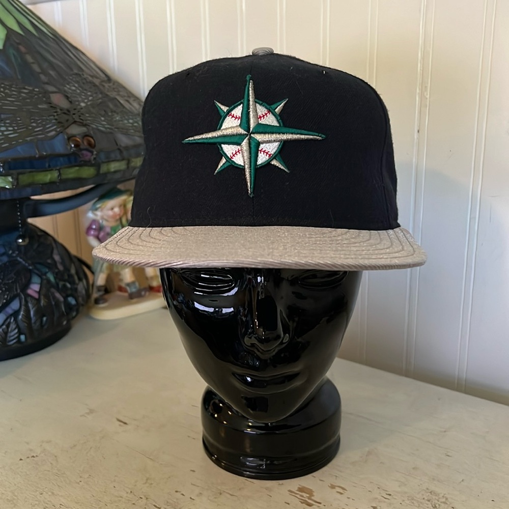 Y2k 90s New Era Diamond Collection Seattle Mariners wool fitted hat 7 1/8